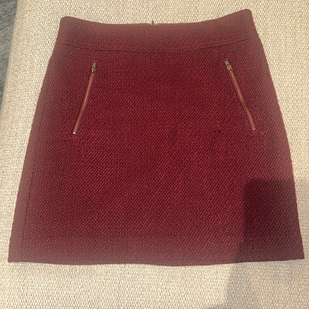 Maroon tweed skirt